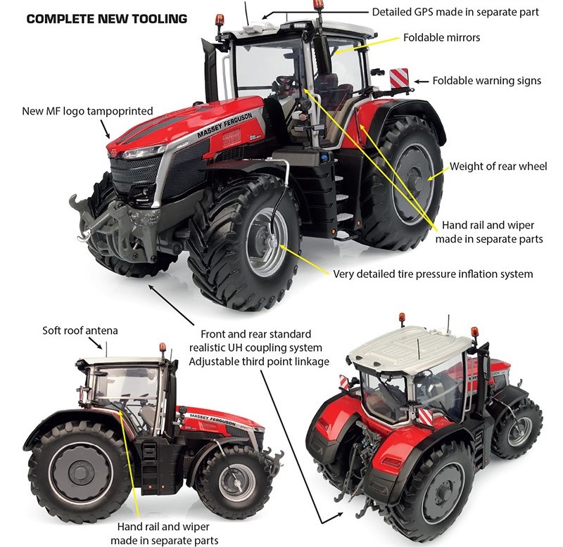 Miniature MASSEY FERGUSON 5M.145 avec chargeur 2025 UNIVERSAL HOBBIES UH6784 Col